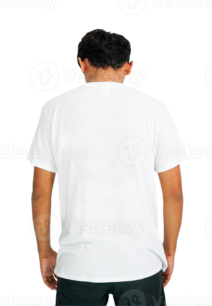 Man in white T-shirt on isolated background png