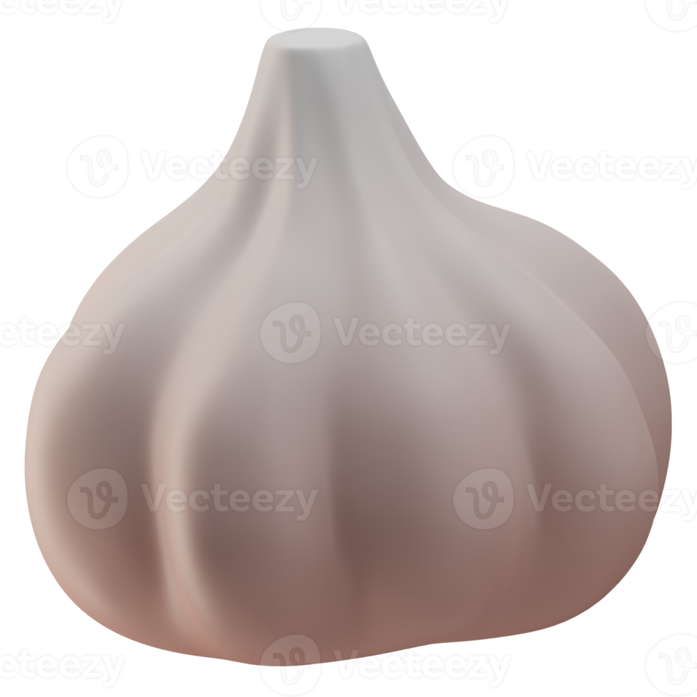 ícone de vegetais de alho, ilustração 3d png