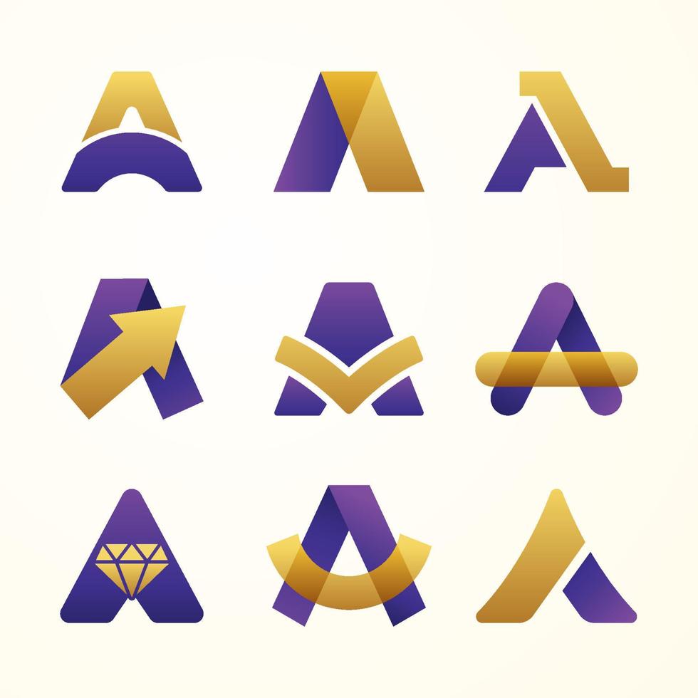Letter A Logo Set vector