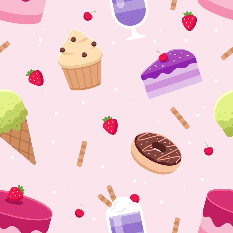 Dessert Seamless Pattern vector