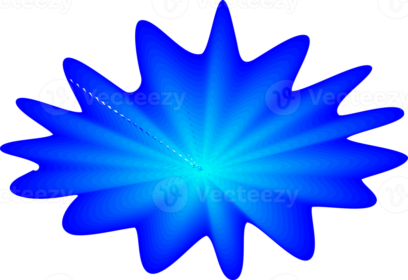 Blue star flower shape sticker label glossy decoration abstract background illustration png