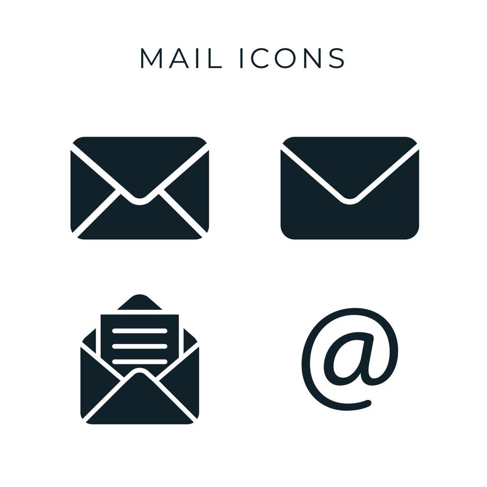 Mail icon set vector