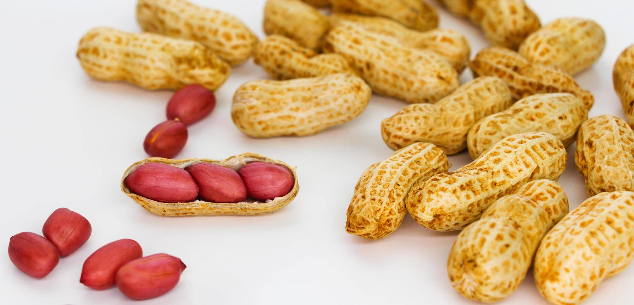 red peanuts on white photo