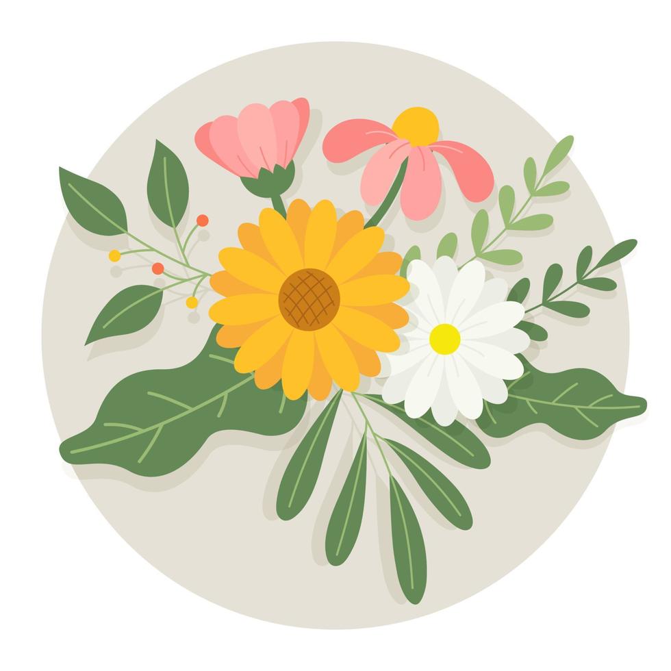 Flowers bouquet illustration vector