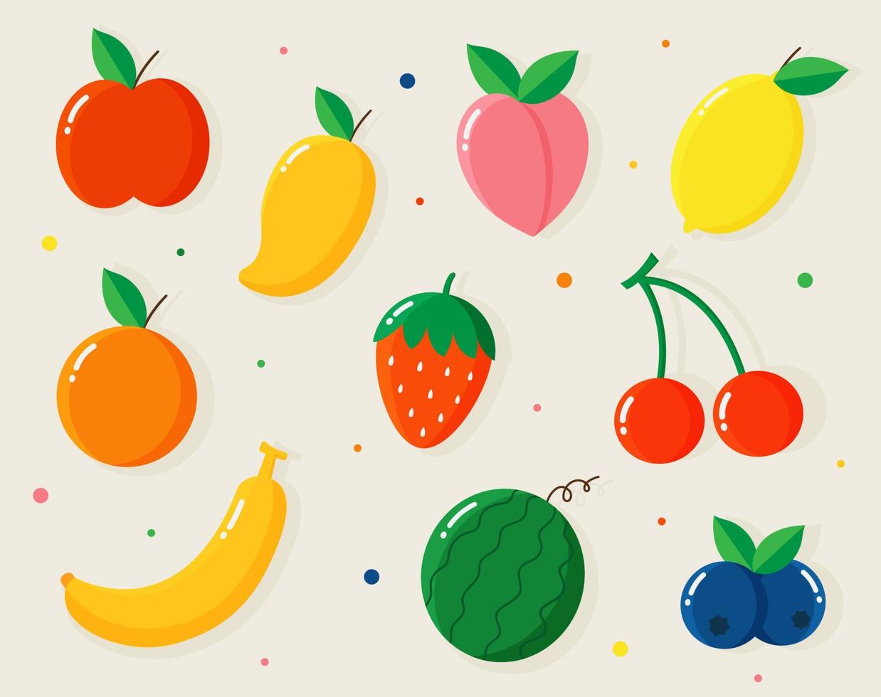 colección de ilustraciones de frutas dibujadas a mano vector