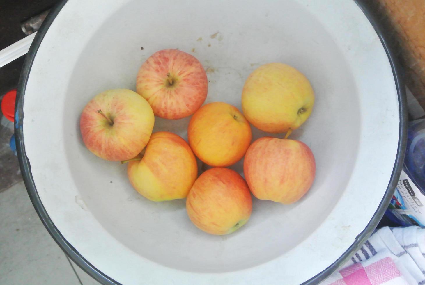 fresh ripe red and yellow apples, Belgrad, Serbia, 15.9.2022 photo