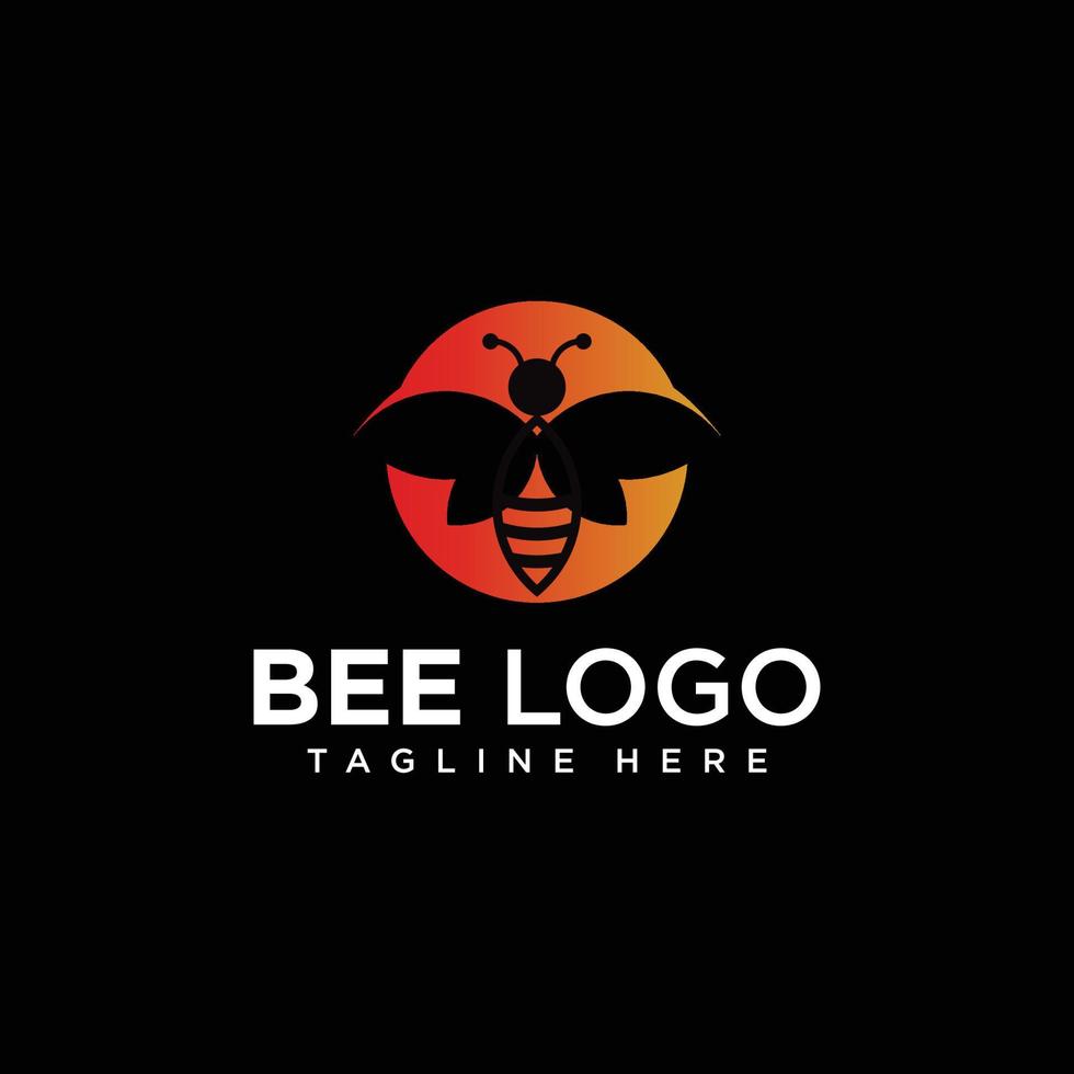 diseño moderno de logotipo de abeja melífera vector