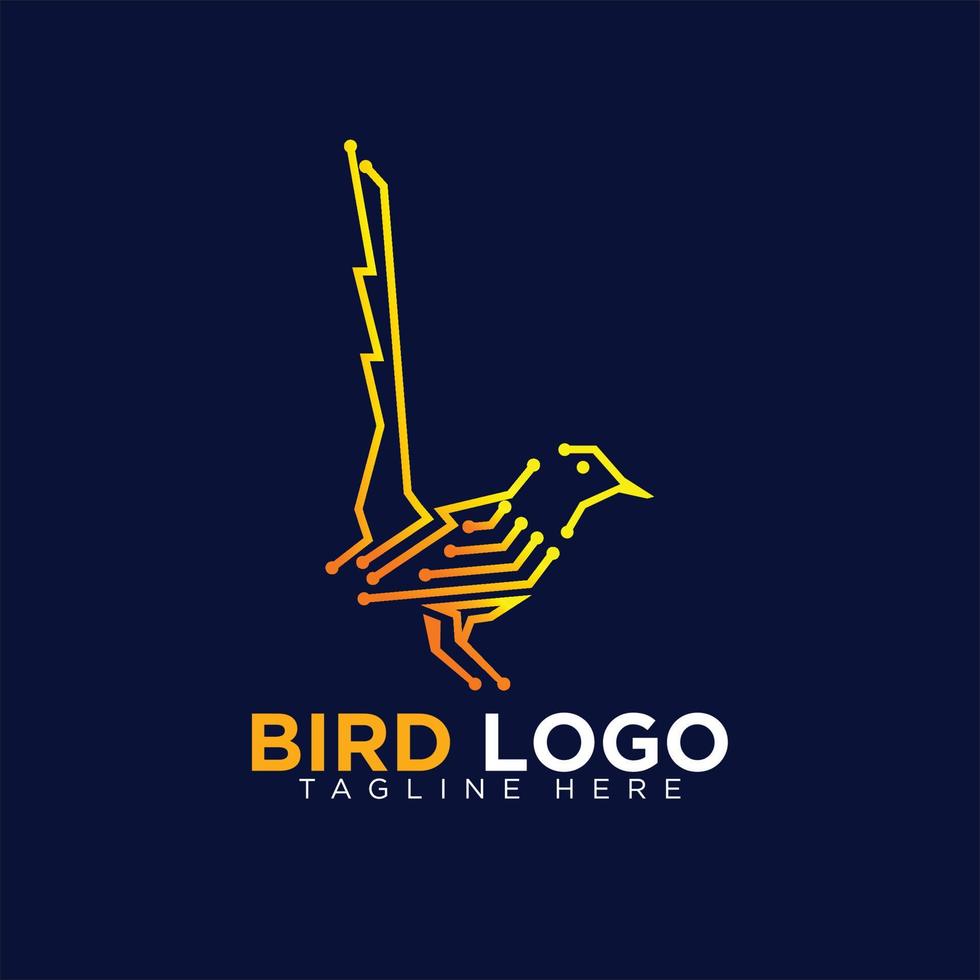 diseño moderno del logotipo de la tecnología de aves para la marca de la empresa comercial vector