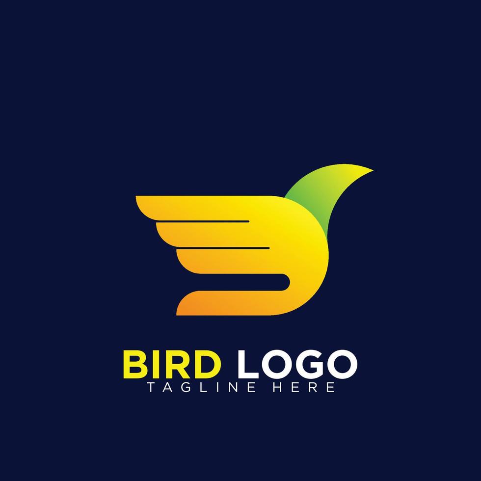 diseño de logotipo de pájaro moderno para marca de empresa comercial vector