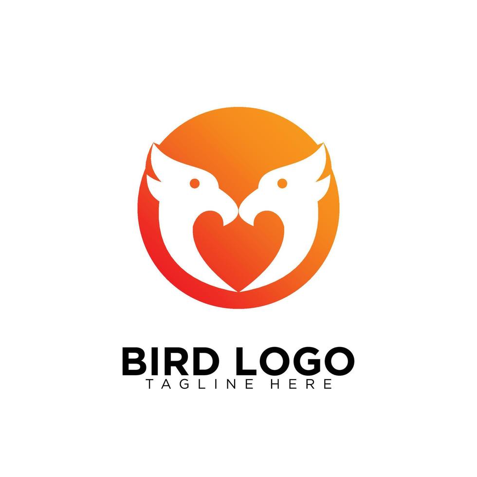 diseño moderno del logotipo del pájaro del amor para el logotipo de la empresa comercial vector