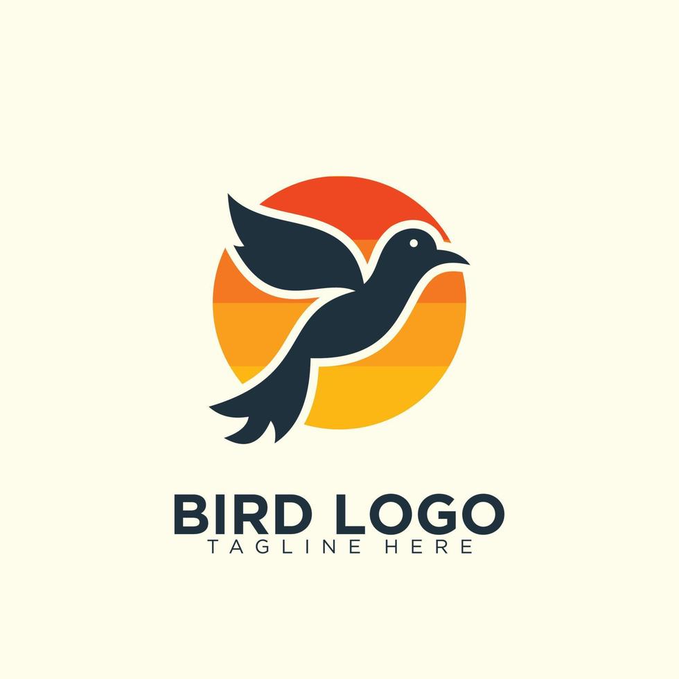 diseño de logotipo de pájaro moderno para marca de empresa comercial vector