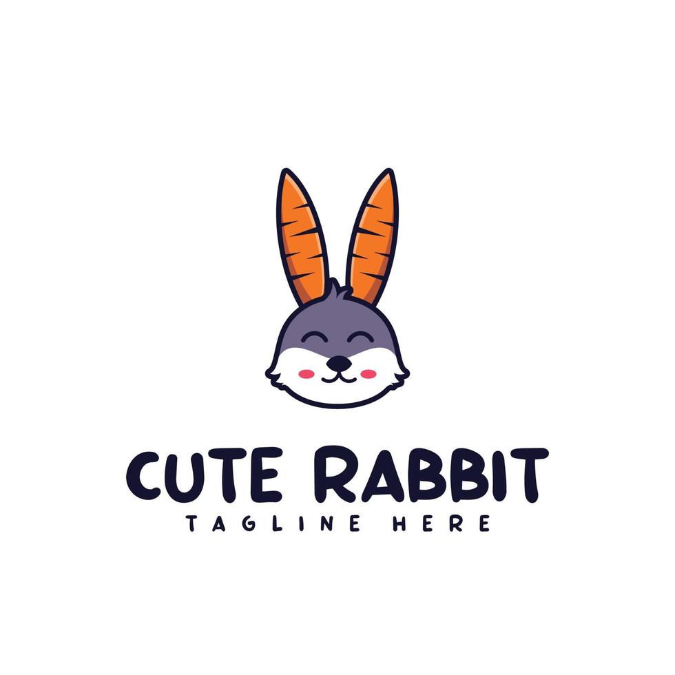Rabbit and carrot logo design illustration for company and community logo vector