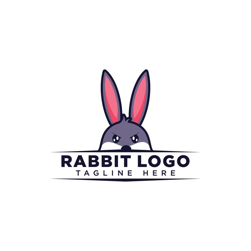 Rabbit logo design illustration for company and community logo vector