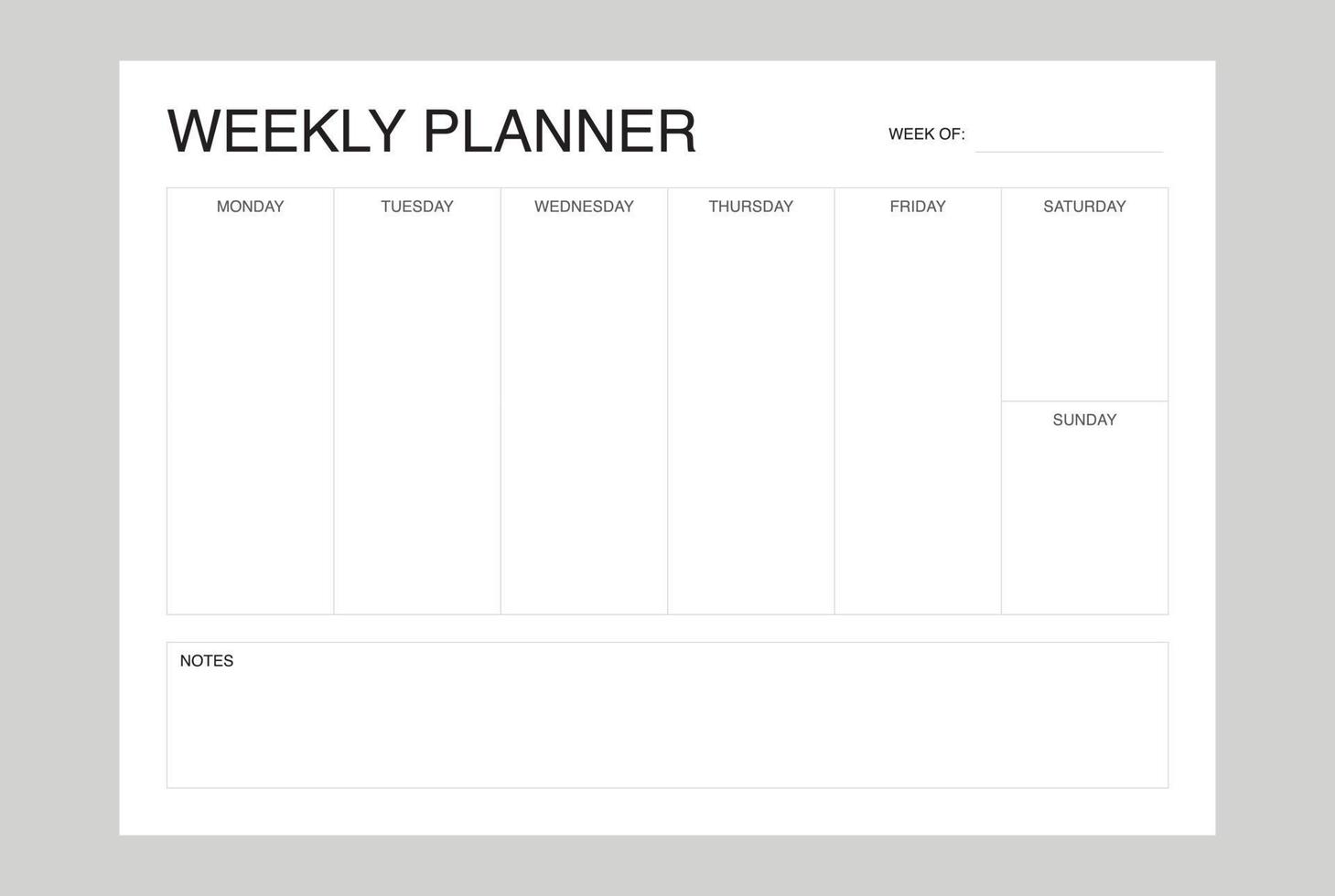 Minimalist Weekly Planner template, weekly schedule 11842603