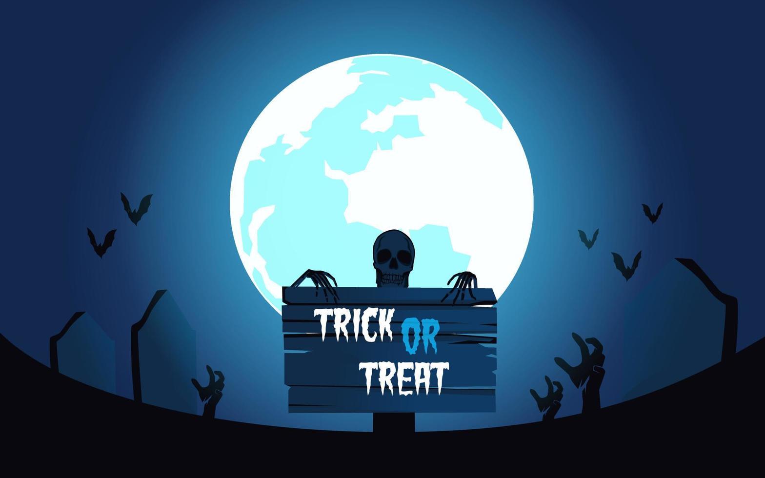 Modern flat halloween background vector