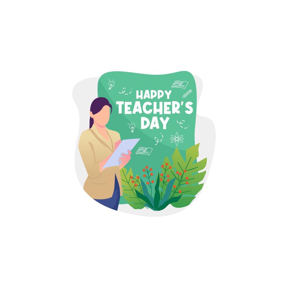 Happy teachers day concept vector