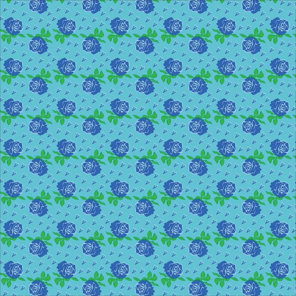 Blue rose pattern vector