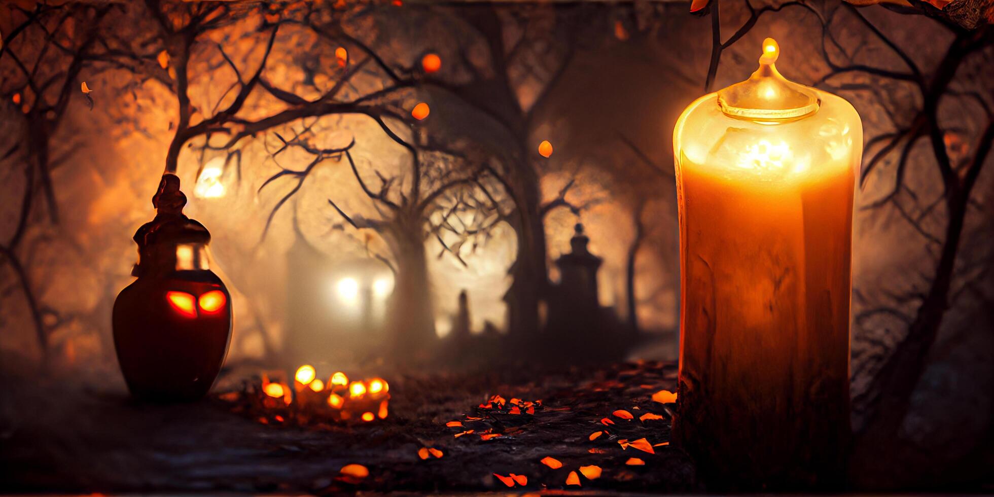 Halloween day eyes of Jack O' Lanterns trick or treating Samhain All Hallows' Eve All Saints' Eve All hallowe'en spooky Horror Ghost Demon background October 31 photo