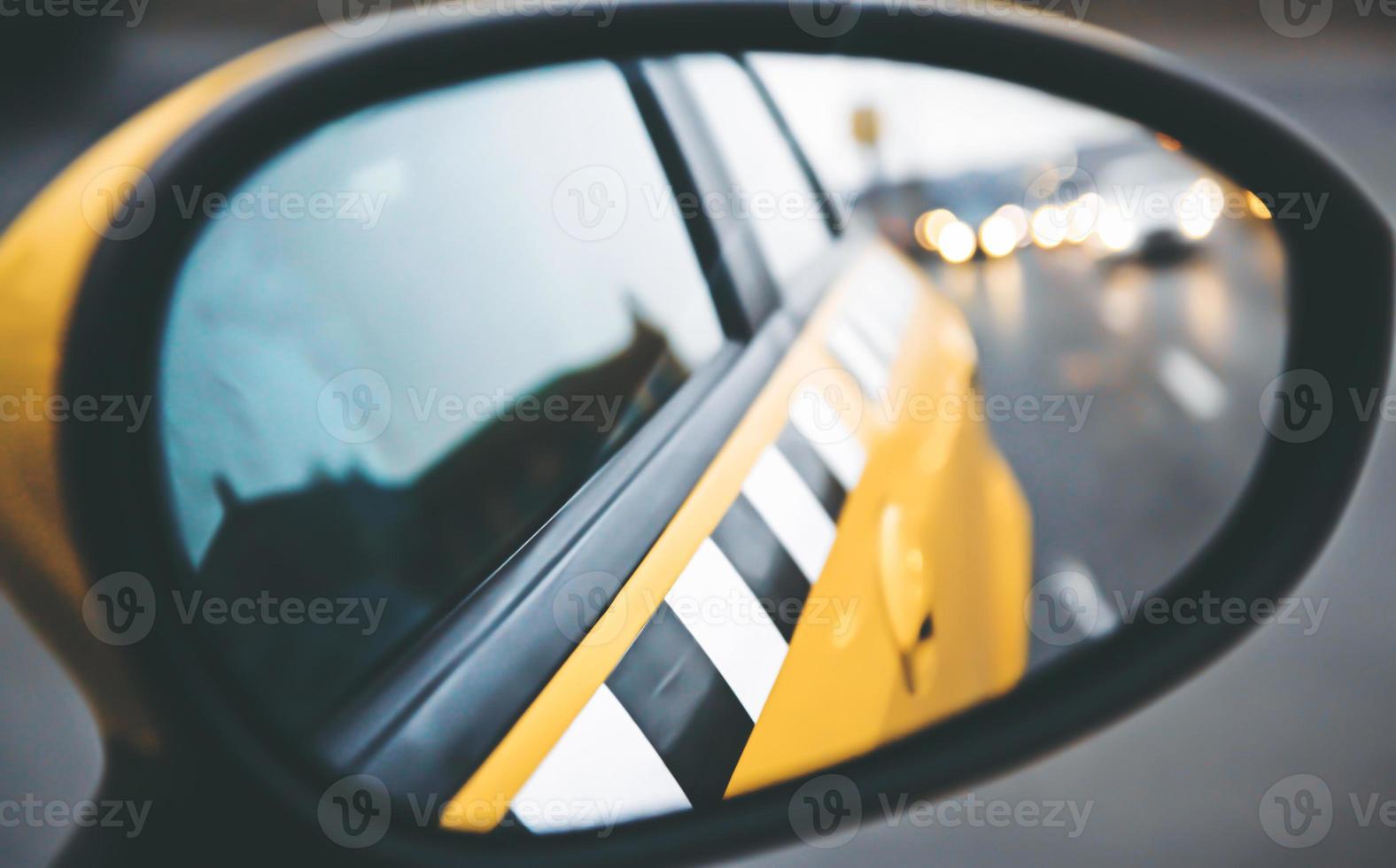 side rear-view mirror on a car photo