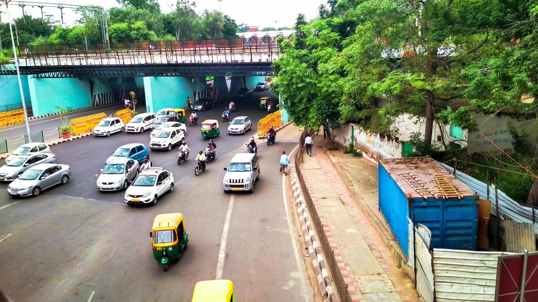 NEW DELHI, INDIA - September 27 2019, Street of india with peop photo