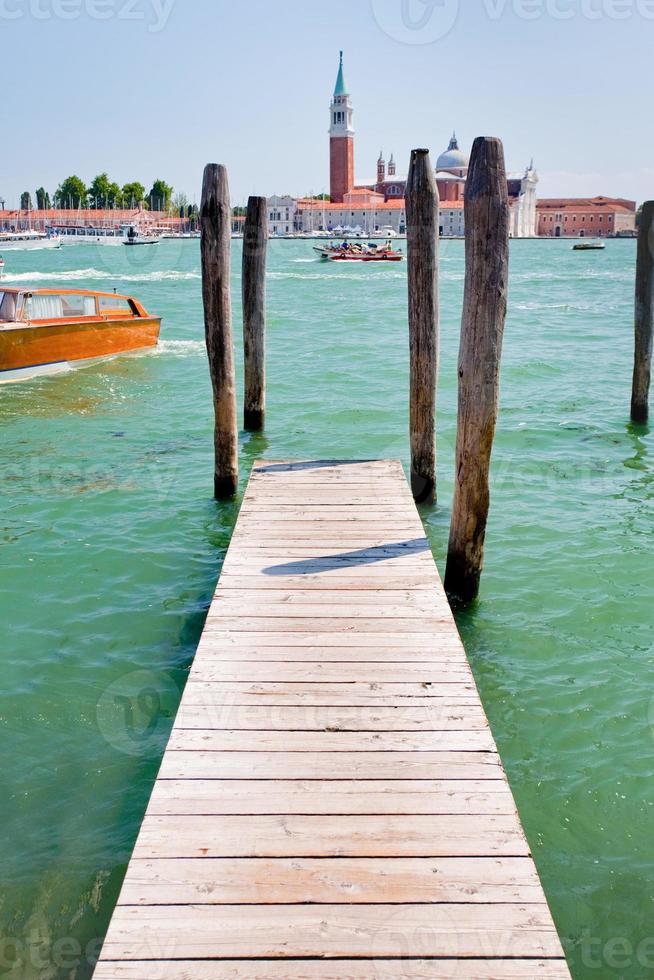 pier on San Marco Canal and view on San Giorgio Maggiore, Venice photo