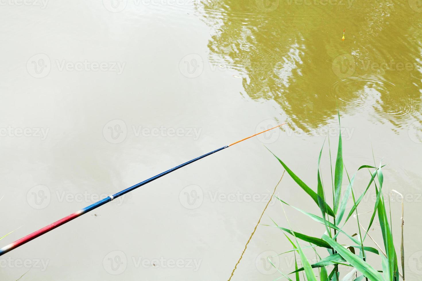 float floating on surface of river while fishing photo