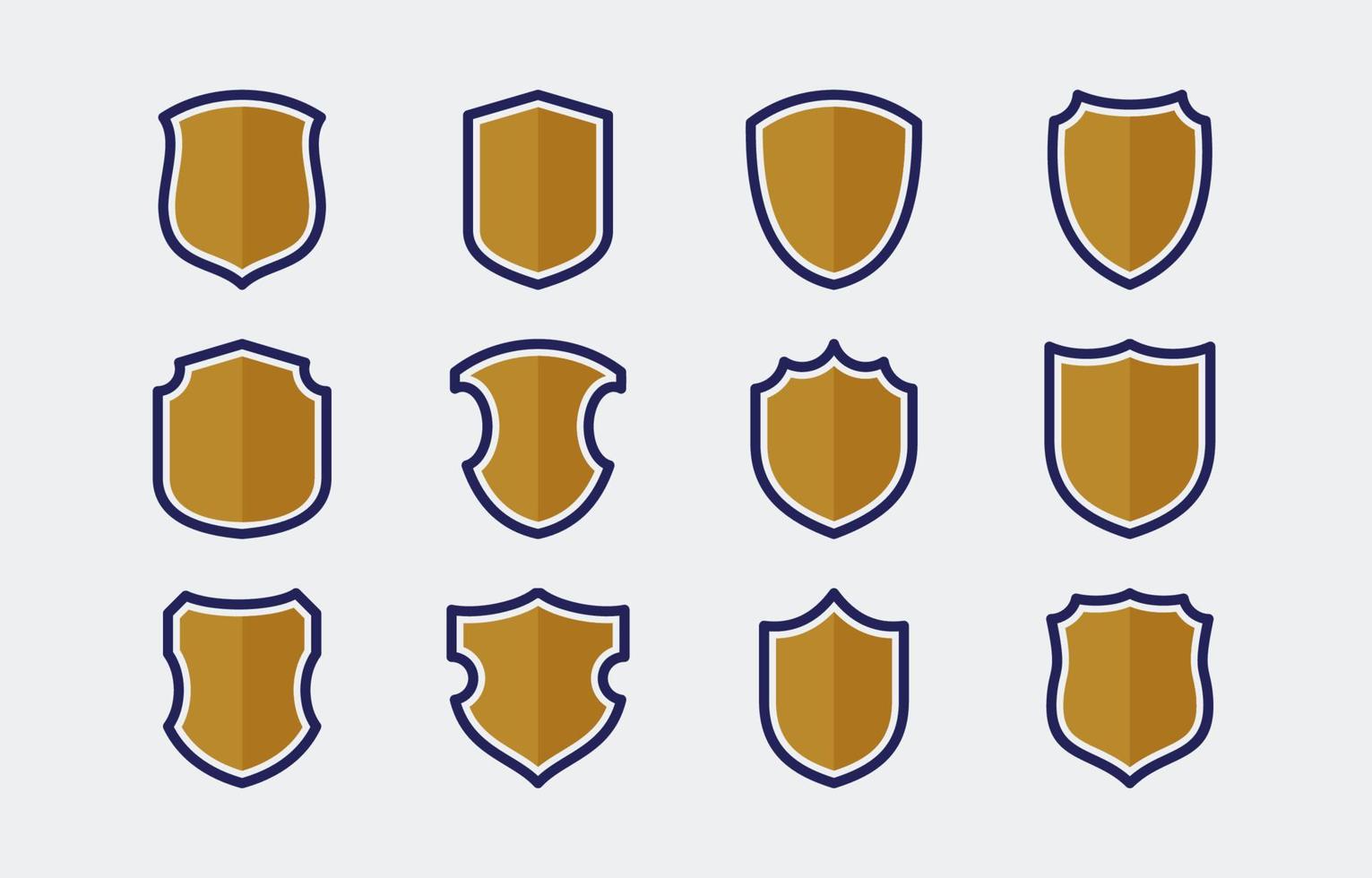 Shield Different Shape Icon Collection vector
