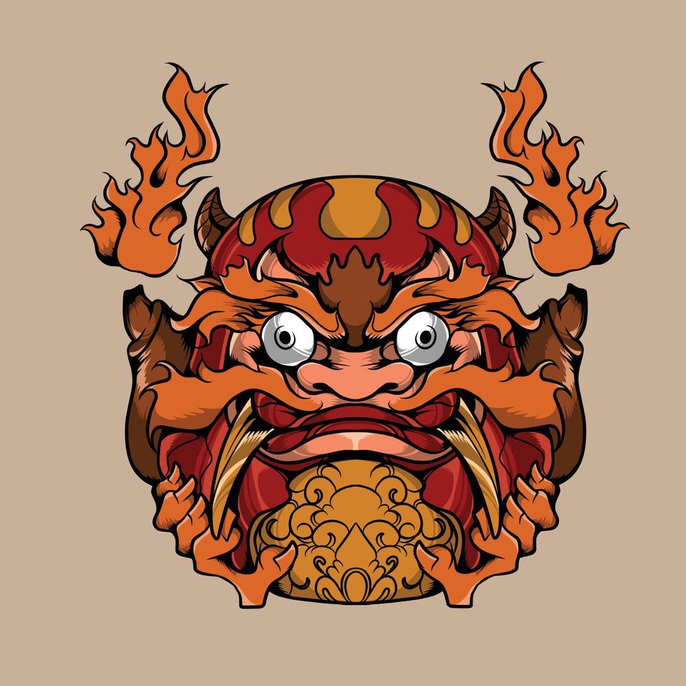 daruma fire vector illustration made especially for advertising branding use and much more