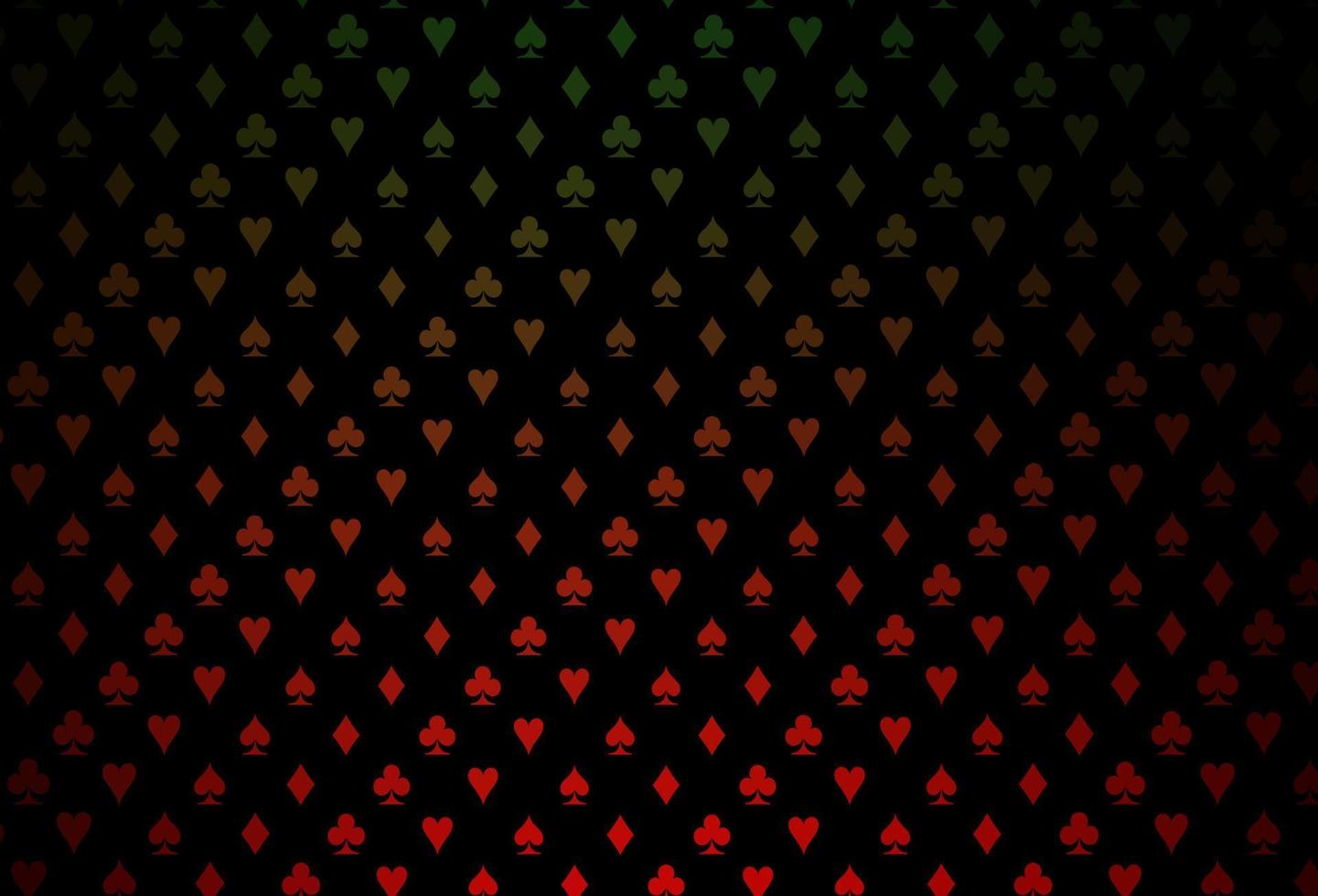 Dark green, red vector texture with playing cards.