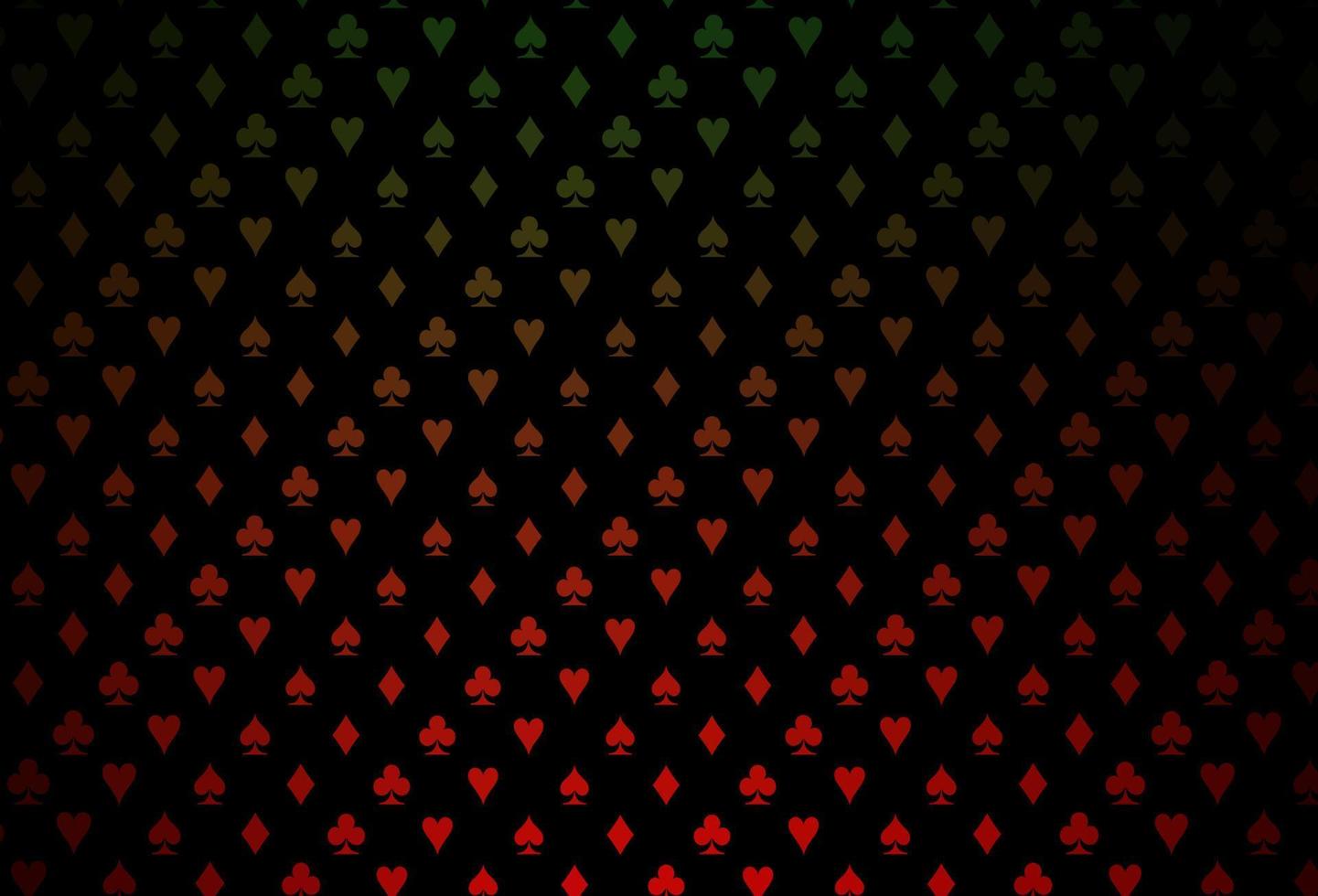 textura de vector verde oscuro, rojo con naipes.