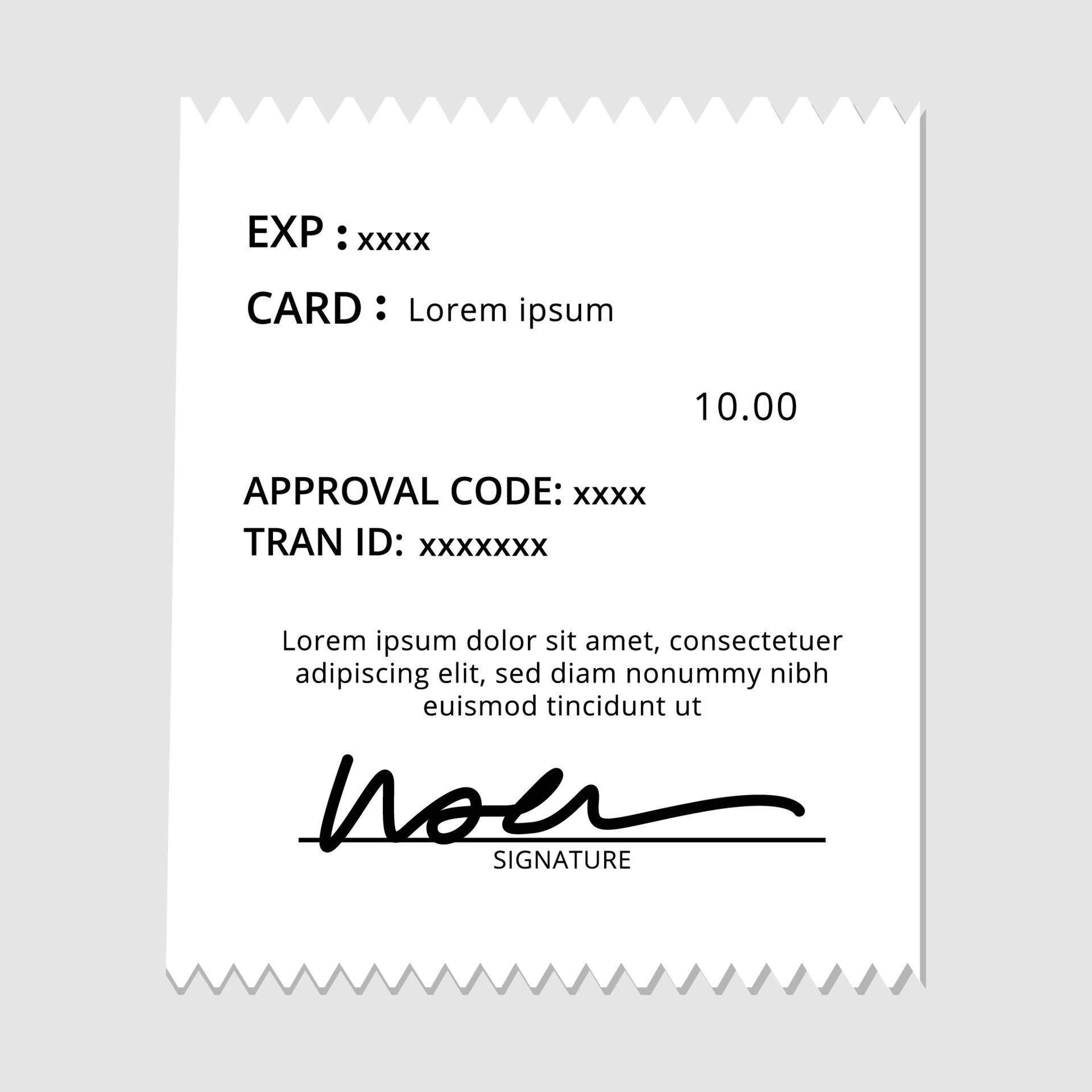 Transaction Receipt Mockup 11843772 Vector Art at Vecteezy