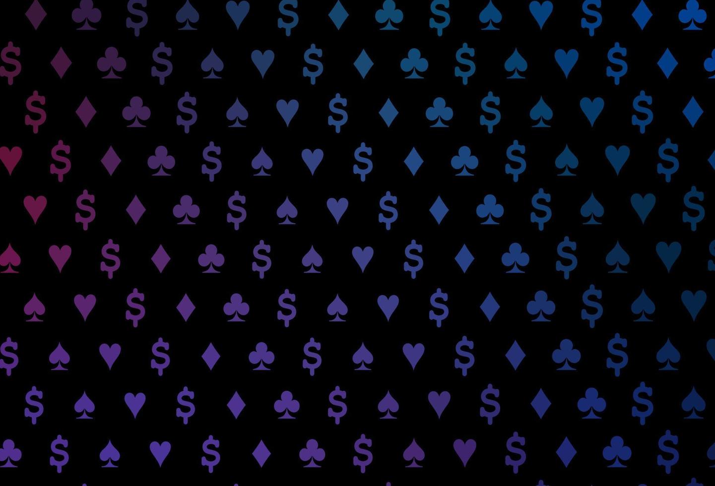 Dark blue, red vector pattern with symbol of cards.