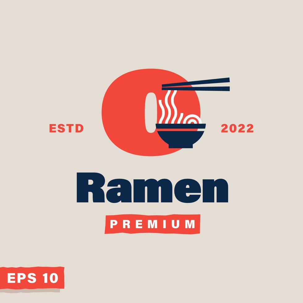 ramen alfabeto o logotipo vector