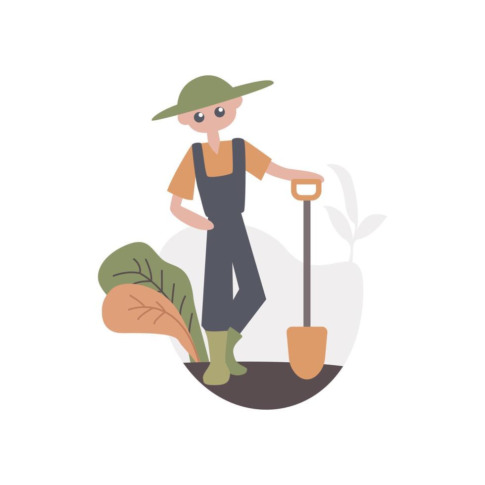Gardener Man on white background vector