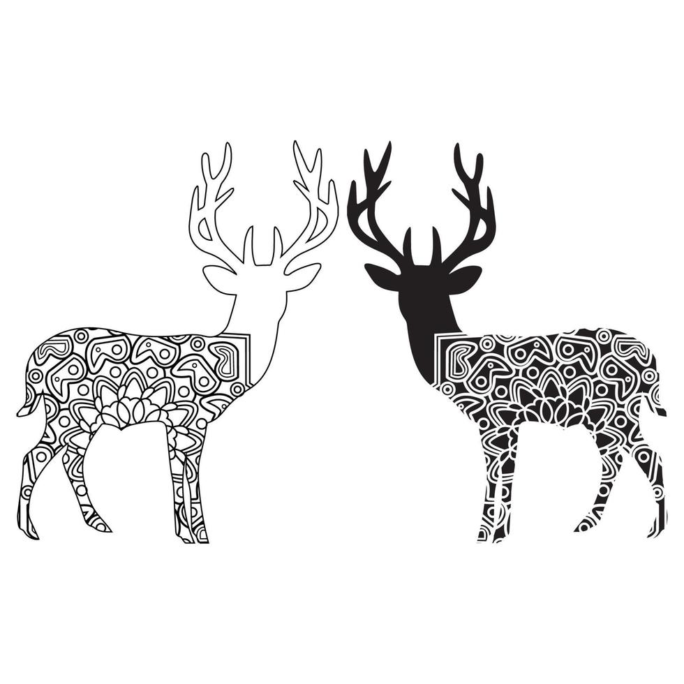 Deer Coloring page Free Vector