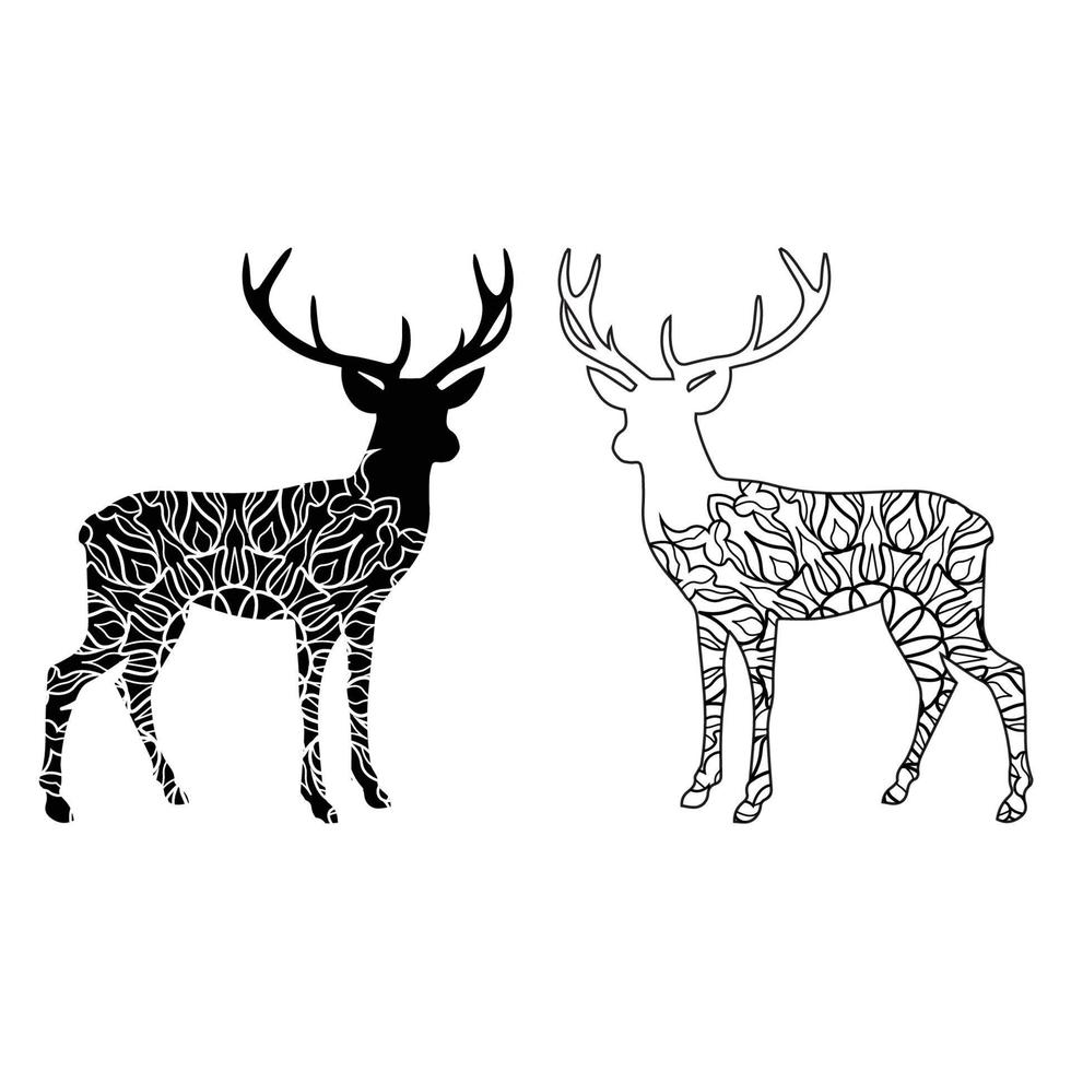 Deer Coloring page Free Vector