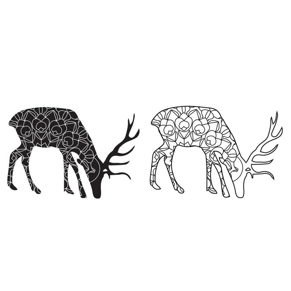 Deer Coloring page Free Vector