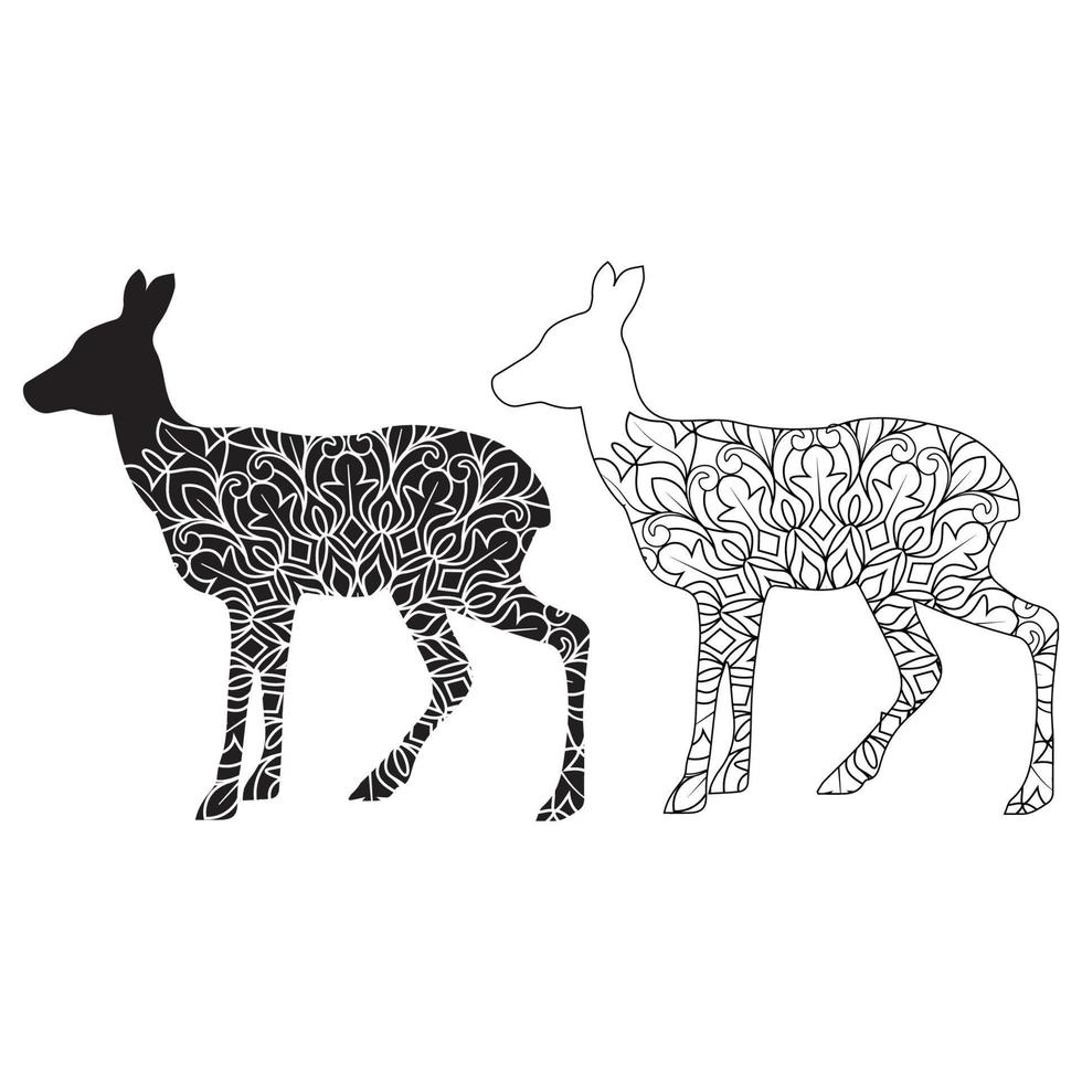 Deer Coloring page Free Vector