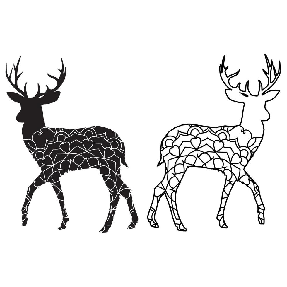 Deer Coloring page Free Vector