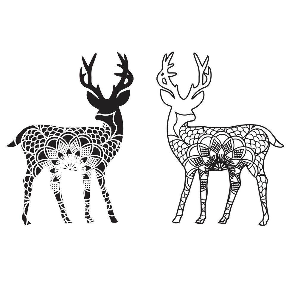 Deer Coloring page Free Vector