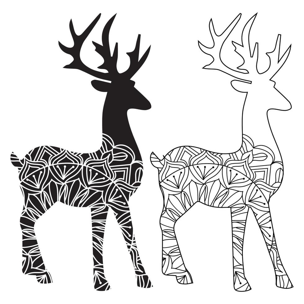 Deer Coloring page Free Vector