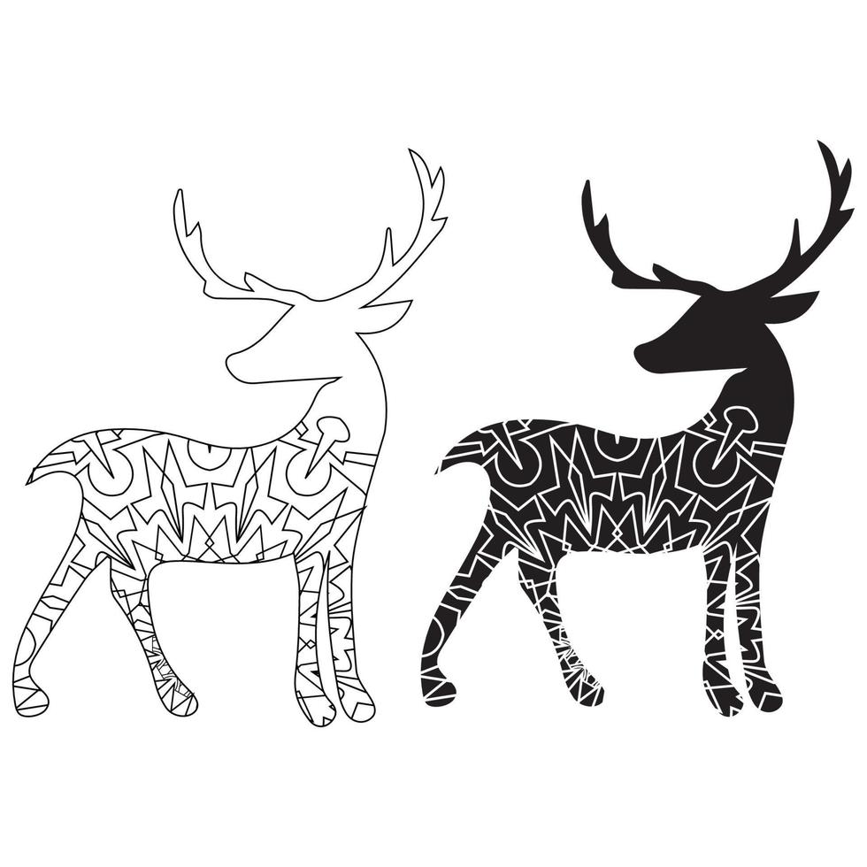 Deer Coloring page Free Vector