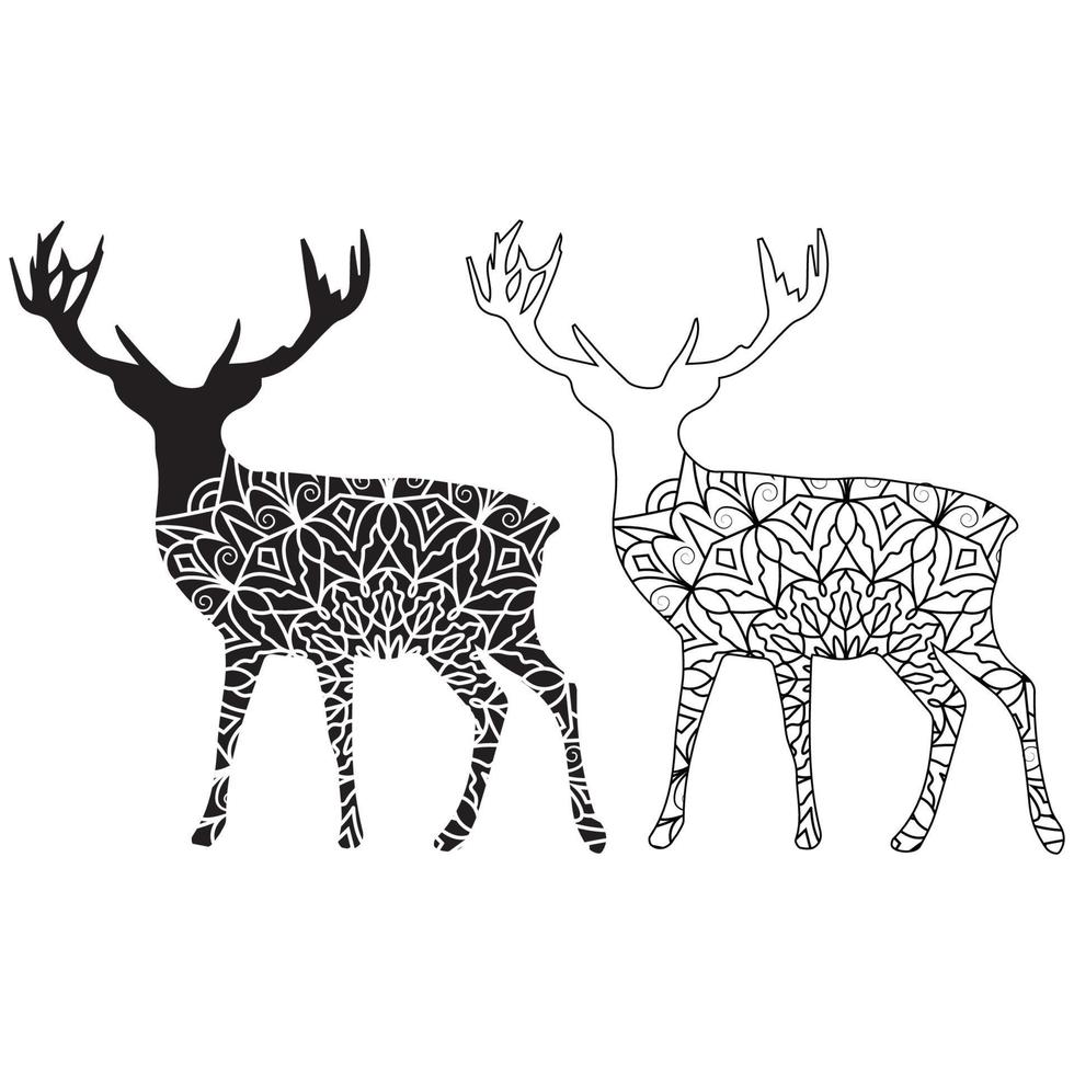 Deer Coloring page Free Vector