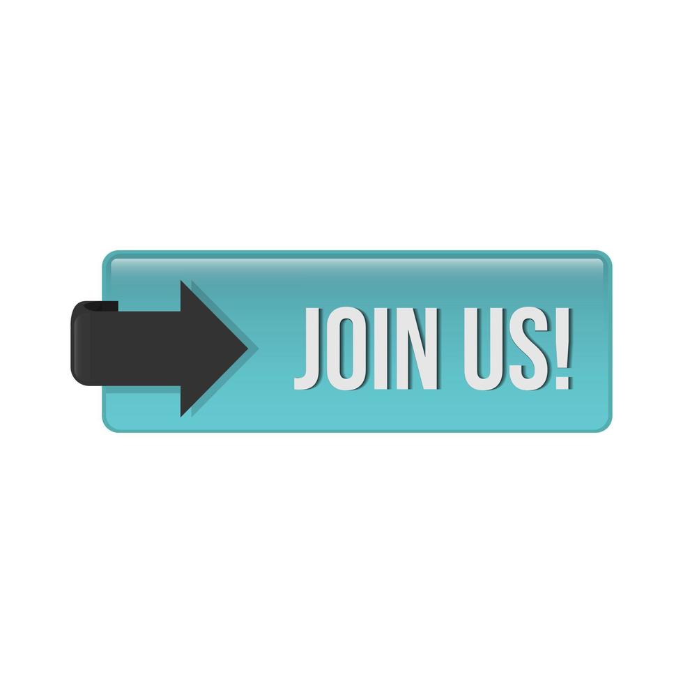 3D glossy join us action web button vector
