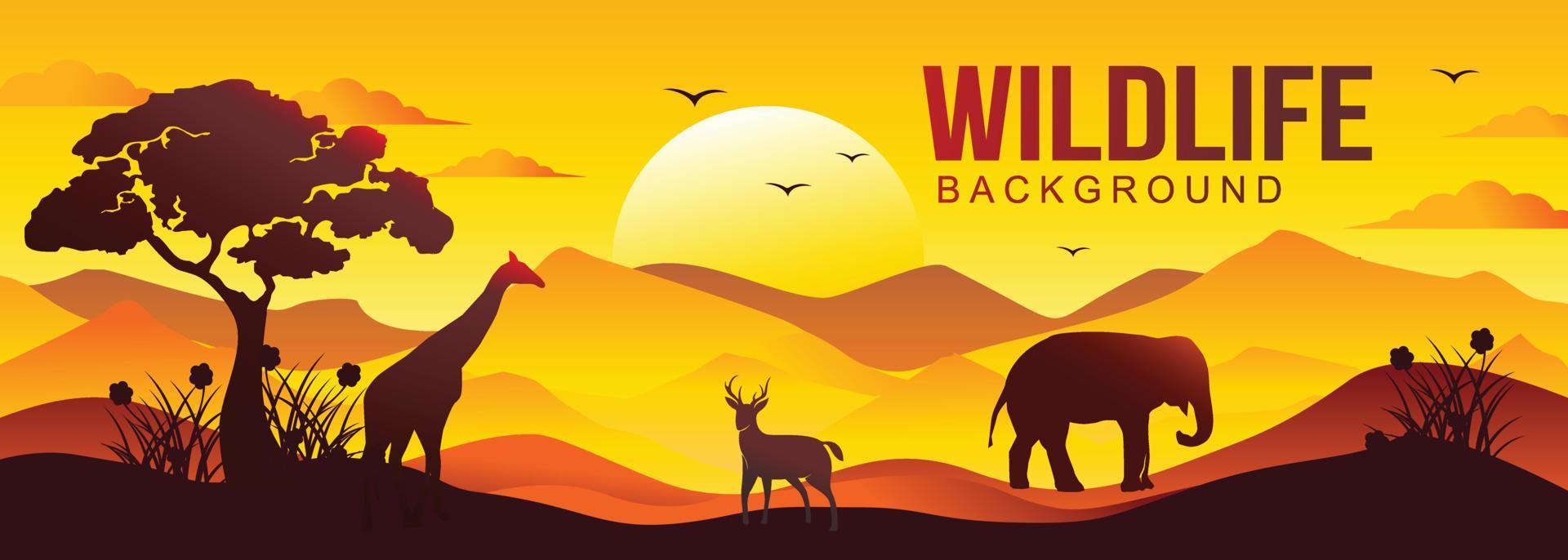 Abstract banner vector with wildlife design concept