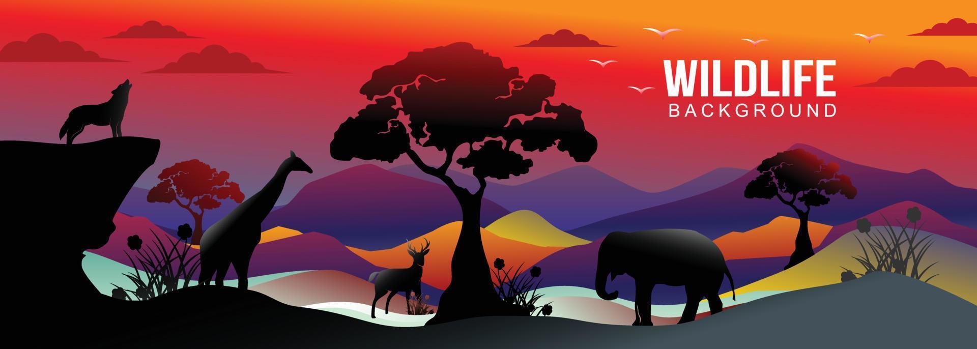 Banner design vector with wildlife concept