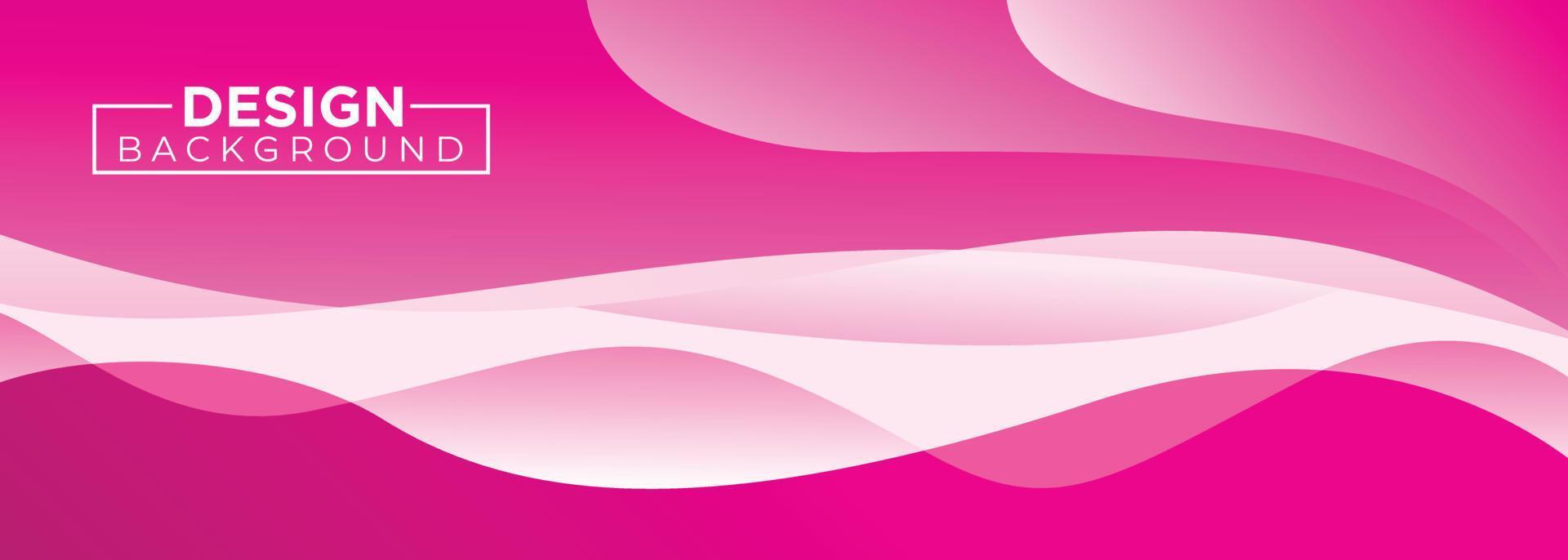 diseño ondulado abstracto de banner con vector de color rosa