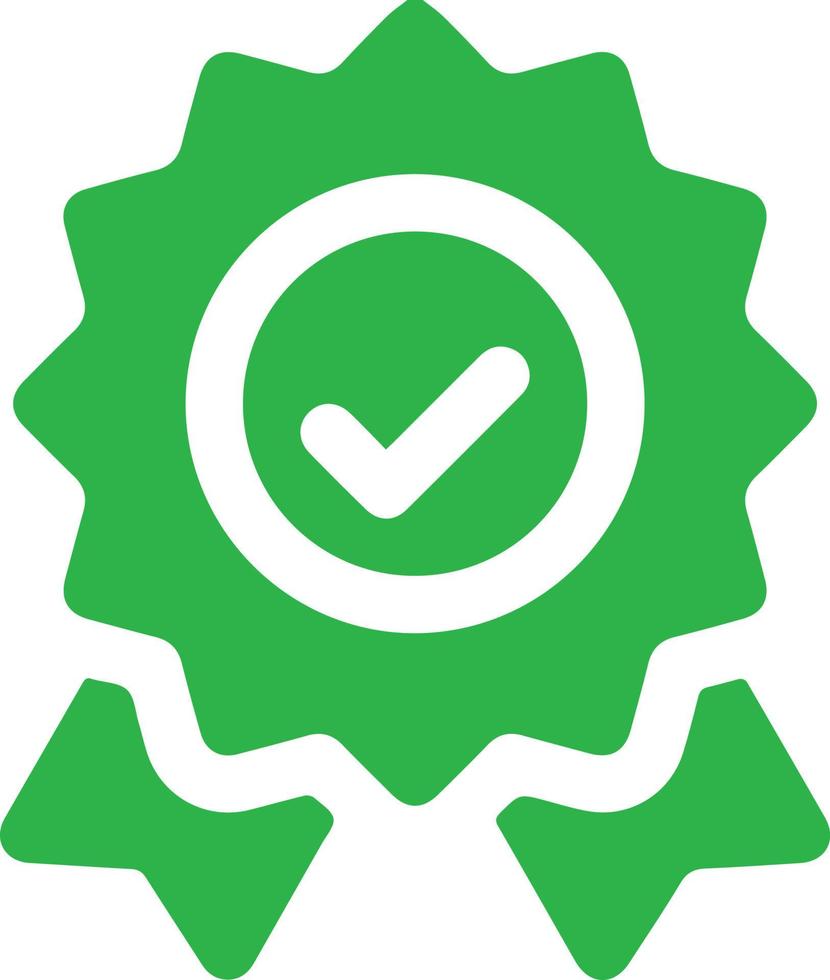 insignia verde icono de marca correcta. icono verde aprobado. icono de medalla certificada. colección de símbolos de verificación de aprobación vector