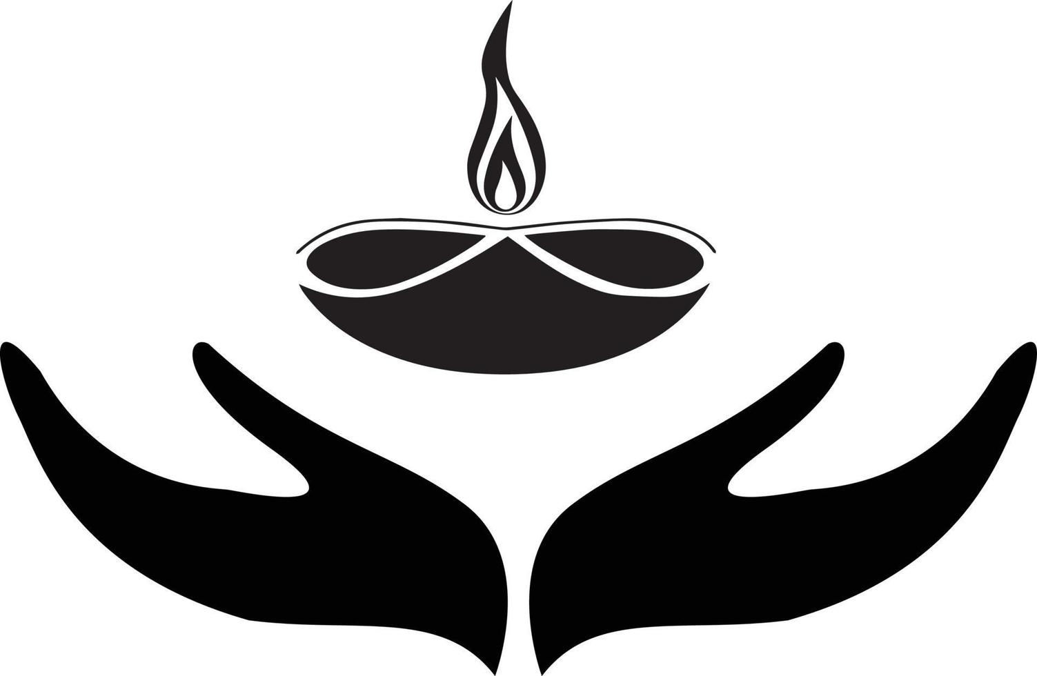 Diwali oil lamp. holding a Diya. Diya for Diwali on hand. clay lamp on the palm of a person. Indian Festival Diwali, lamp in hand vector