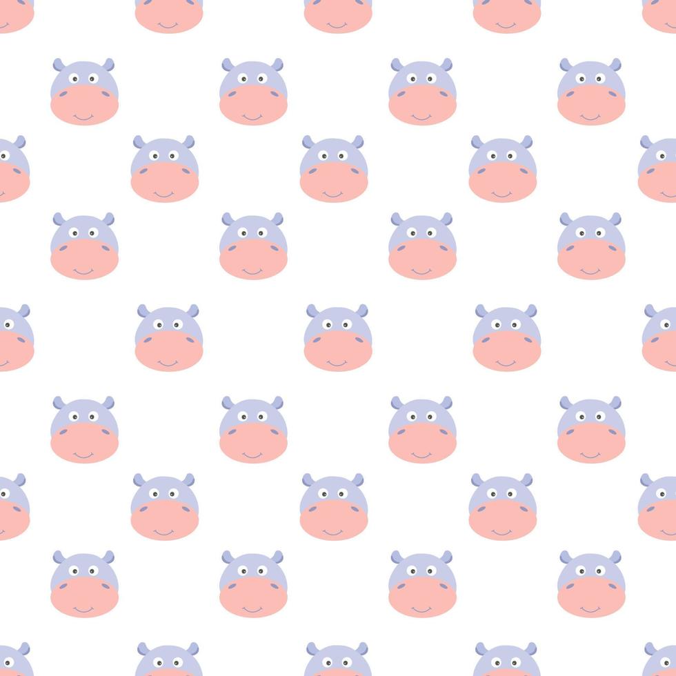 Funny design smile hippo cartoon seamless pattern for background and  wallpaper. Adorable endless heads hippopotamus for a baby fashion, fabric,  nursery design. Vector. 11844253 Vector Art at Vecteezy